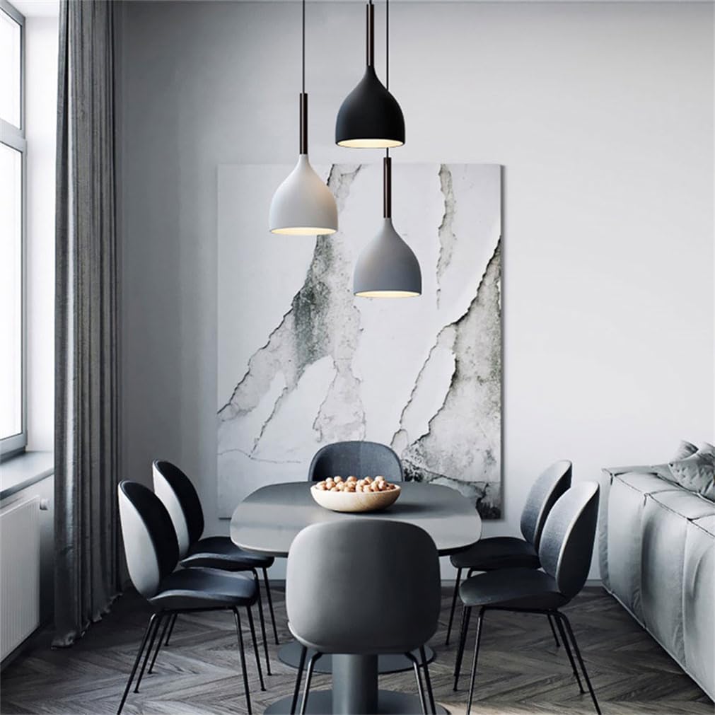 Lampa wisząca 60 W nowoczesna regulowana metalowa lampa sufitowa LED do sypialni na wyspę kuchenną, stół do jadalni aluminiowy klosz i akcesoria