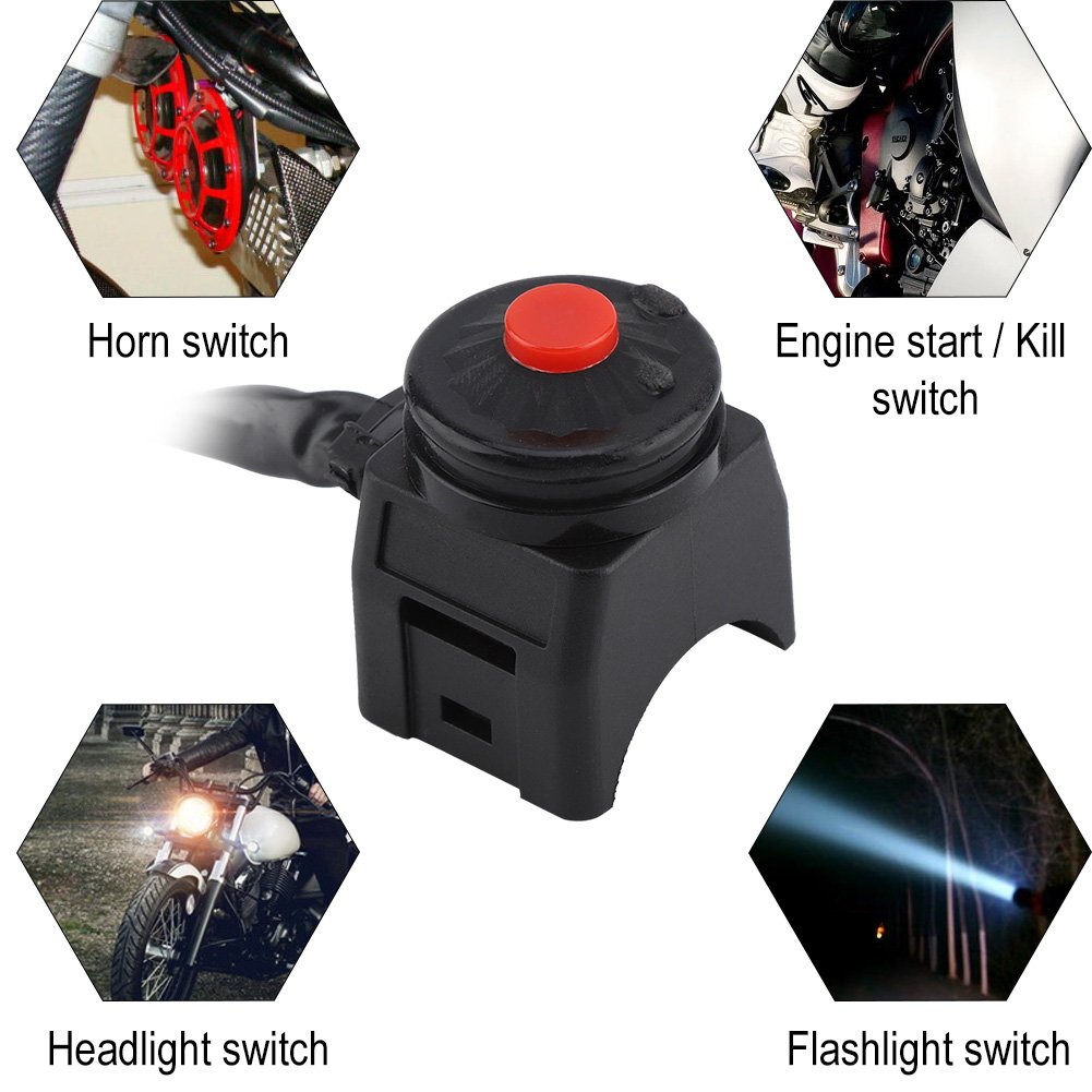 Interruttore Manubrio Motocicletta Avviamento Motore Accensione Clacson Faro Anteriore ON/OFF 7/8 Pollici