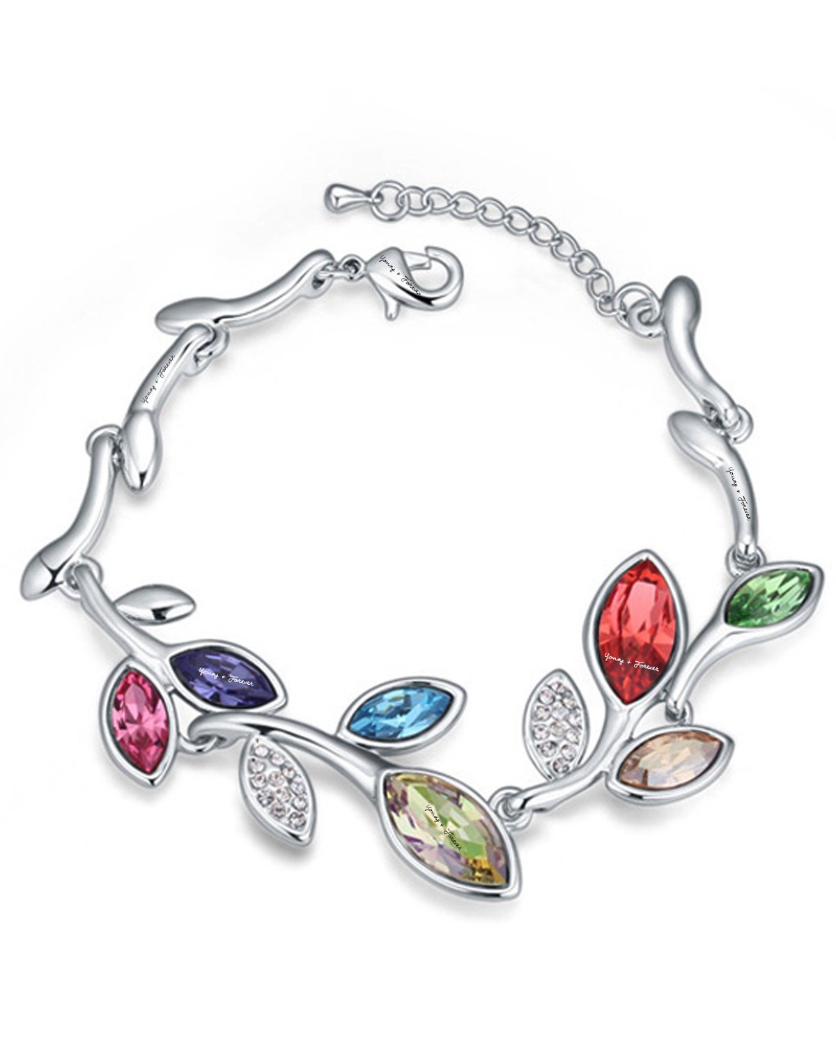 Gift Rakhi Gift for Brother Friendship Day Gift for Best Friend Allure Royal Blue Sparkling Affinity for Bling Sterling Silver Victorian Style Exquisite Bracelets for Women (B55526)