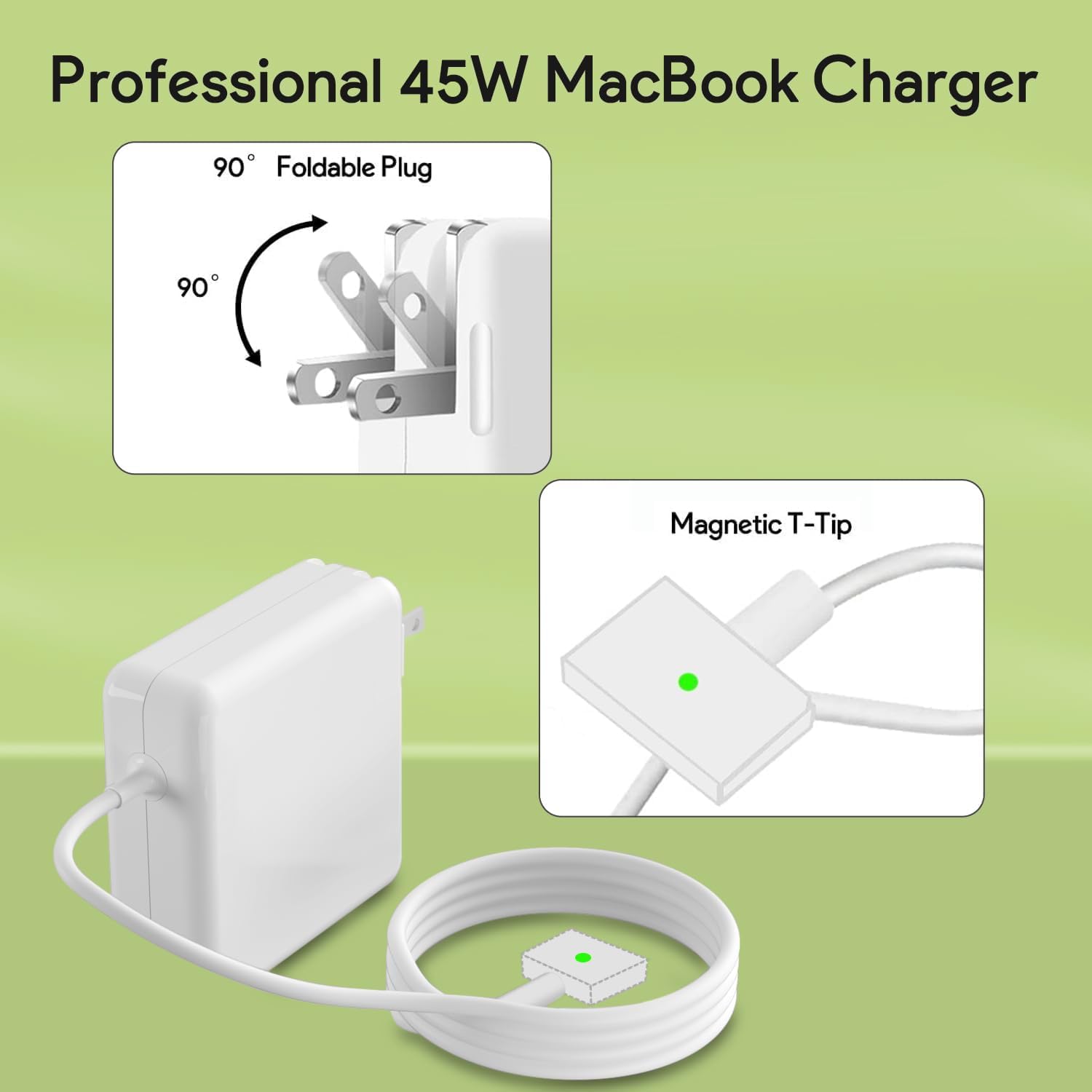 Mac Book Air Charger 45W Magnetic T-Tip Power Adapter for 2012-2017 11 and 13 Inch Models - Image 3