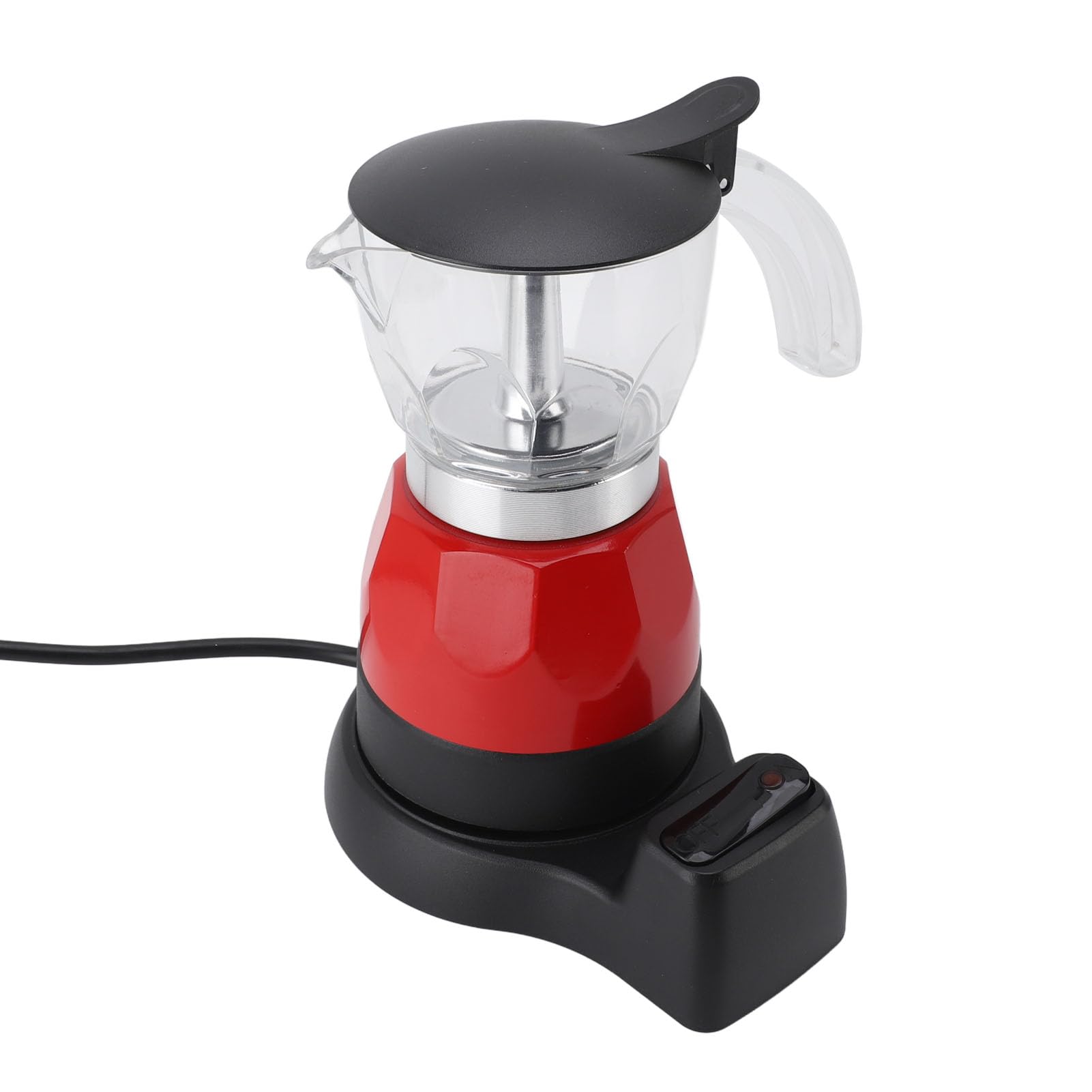 Cafetera Italiana, 150ml 3 Tazas Aluminio Cafetera Cafetera Espresso Eléctrica Cafetera Expreso Moka Eléctrica Olla Eléctrica para Moca con Diseño a Prueba de Goteo para Casa