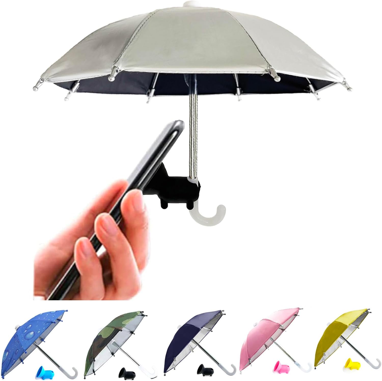 uv protection phone umbrella — universal adjustable piggy suction cup phone stand sun visor, shade cover