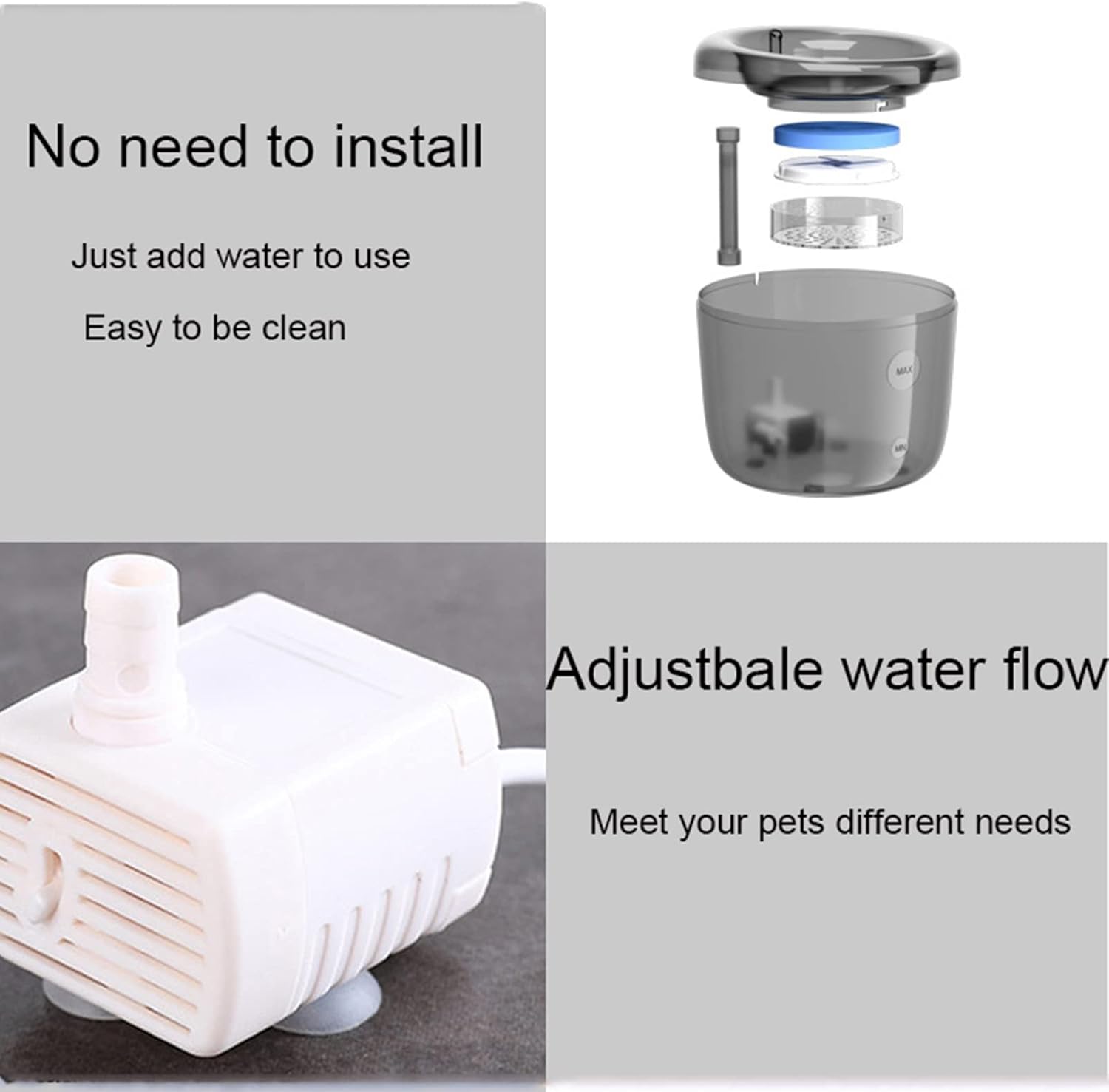 Cat Water Fountain 1.6L/54oz, Pet Water Fountain with Visible Water Level and Smart Pump, Super Quiet Automatic Cat Dog Water Bowl Dispenser with Filter for Dogs Cats,Green