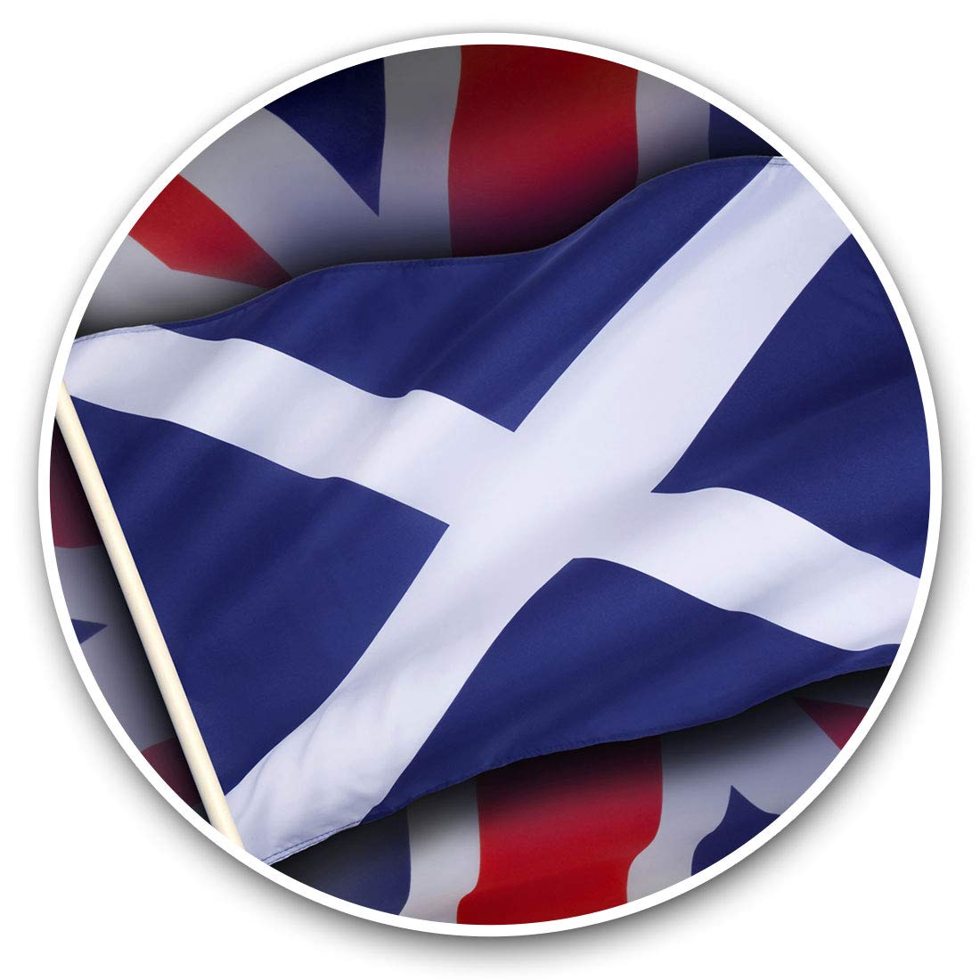 Destination Vinyl Ltd Scotland Scottish Flag Union Jack 15606 Vinyl Stickers (Set Of 2) 10Cm - Scotland Scottish Flag Union Jack Decals For Laptops,Tablets,Luggage,Scrap Booking,Fridges, 15606