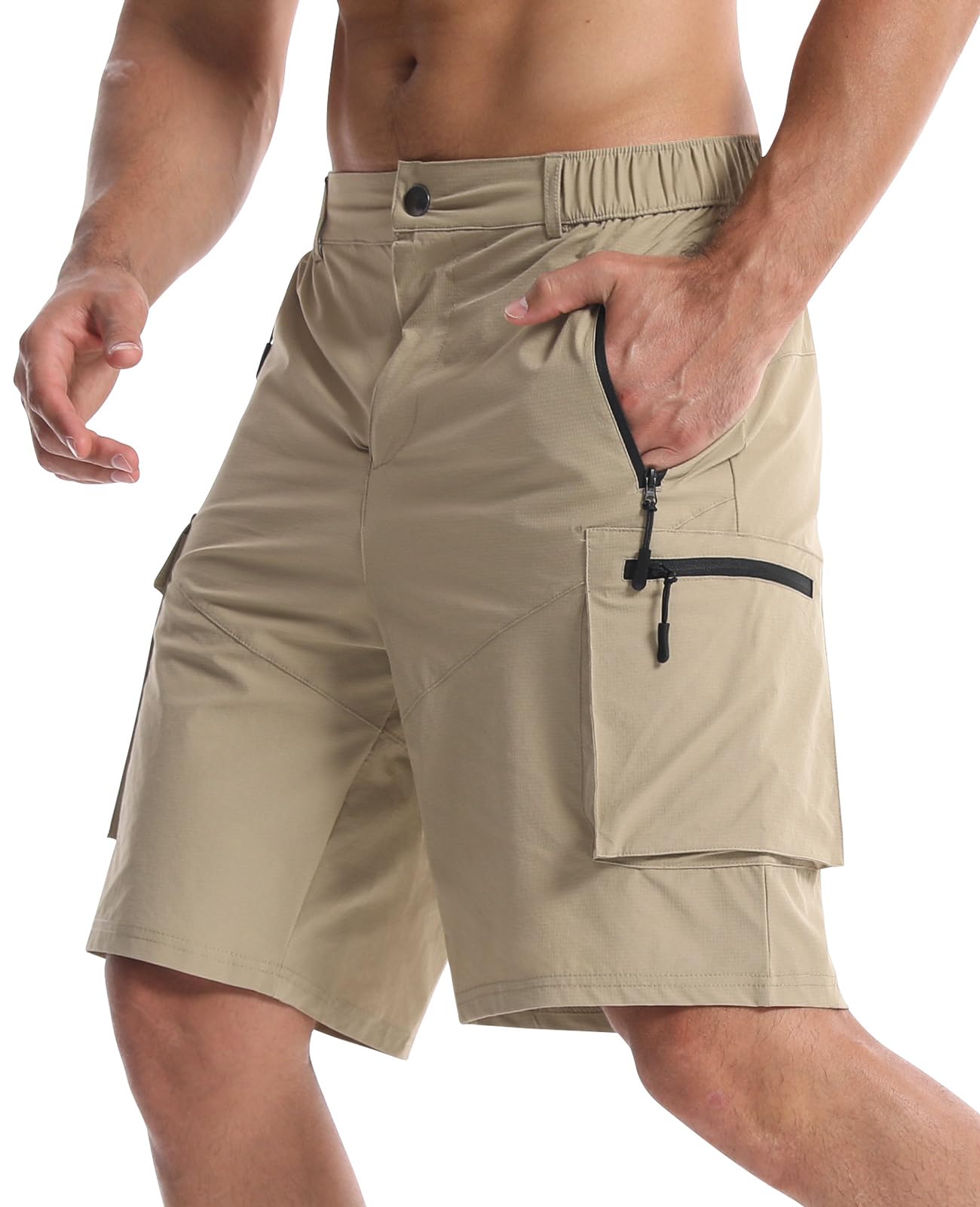 Bermuda Shorts Homme Cargo Travail Poche Zippée Randonnée Sport