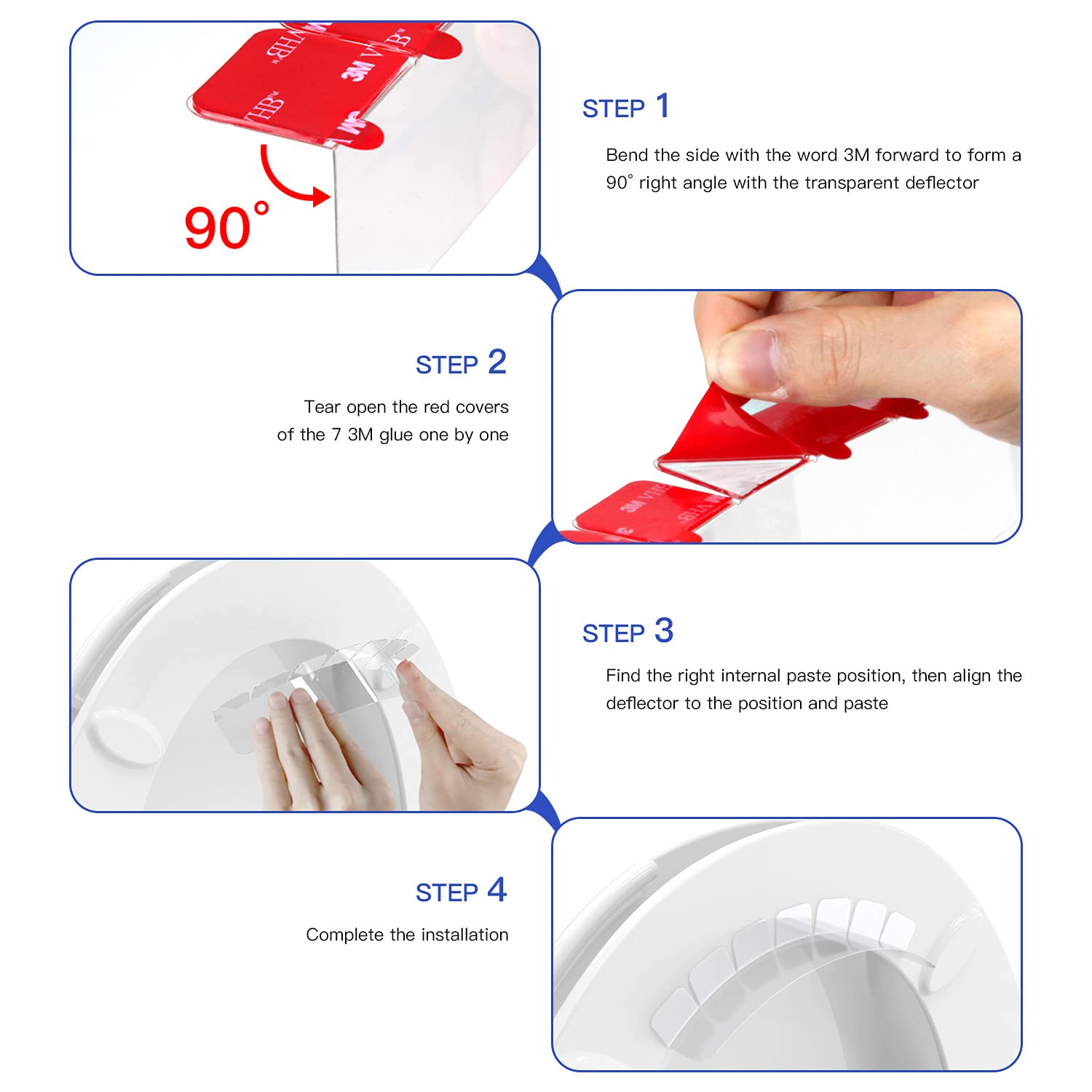 Tiga Urine Deflector for Toilet Seat, 4 Pcs Pee Splash Guard Prevents