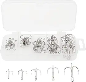 Kit de 50 ganchos de pescaria, anzóis agudos de aço de alto carbono forte e afiado curvado 2# 4# 6# 8# 10# para água doce e salgada
