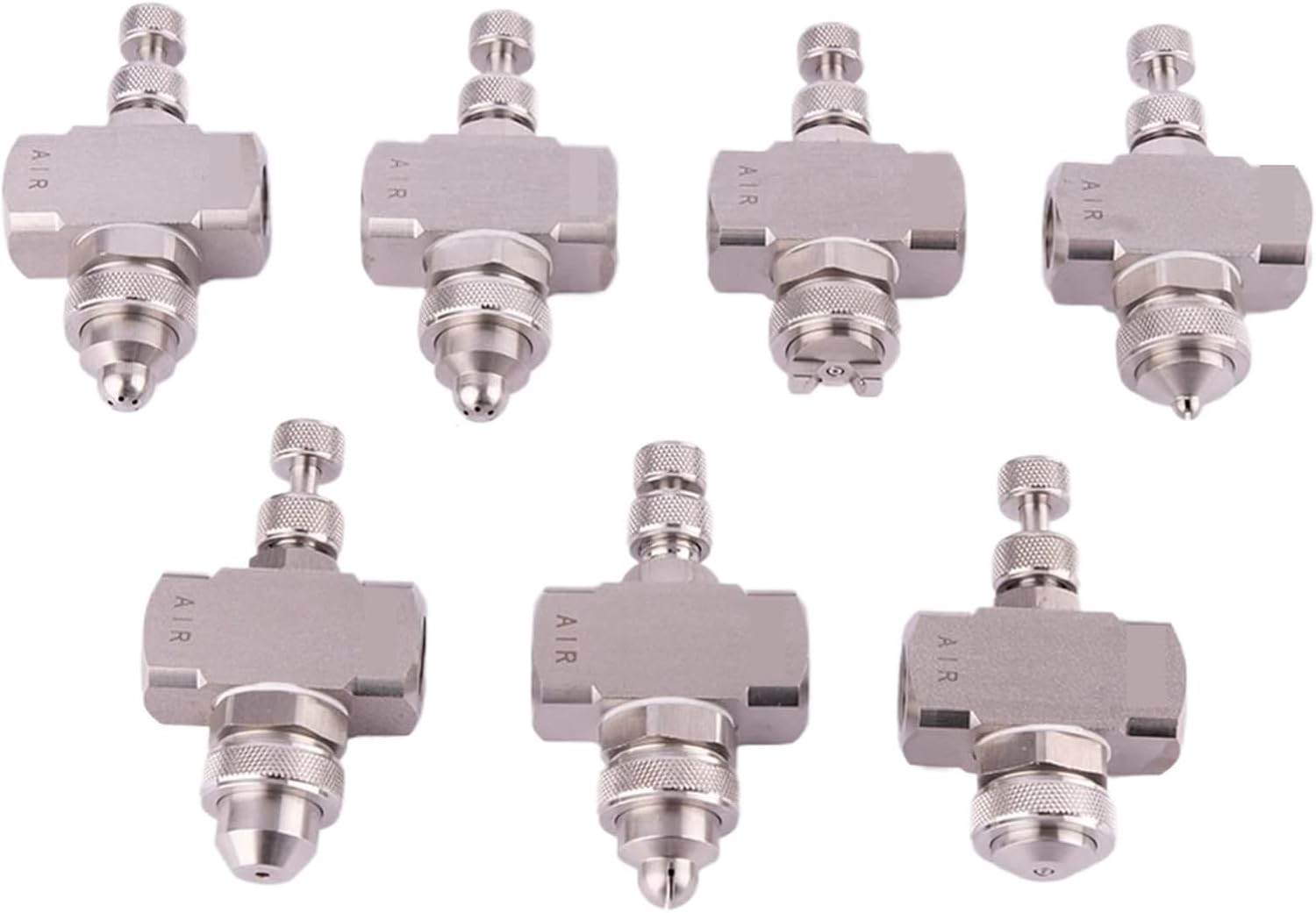 1/4" Air Atomizing Fog Misting Jet Nozzle Siphon Pressure Adjustable Fine Mist Sprayer Two-Fluid Gas-Water Mixing Spray Head(Wide-Angle Round)