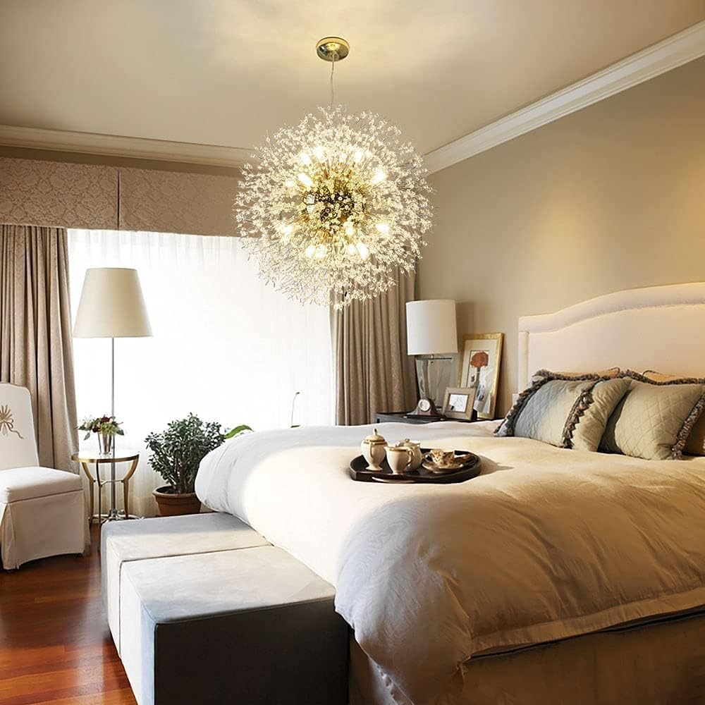 Amazon.co.jp : Oobaa現代タンポポシャンデリア照明器具 LEDクリスタル