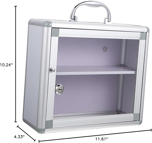 Miniatura 10 de Caja de bloqueo de medicamentos para el hogar, caja de medicamentos montada en la pared, segura y resistente, fácil de abrir y cerrar, suministros