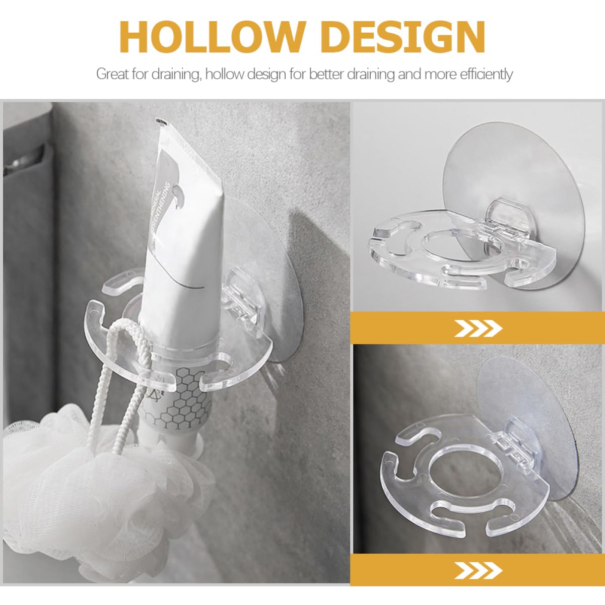 Ciieeo 4 Juegos De Soportes para Cepillos De Y Pasta De De Pared Fáciles De Instalar Material Resistente 6 Unidades X 4