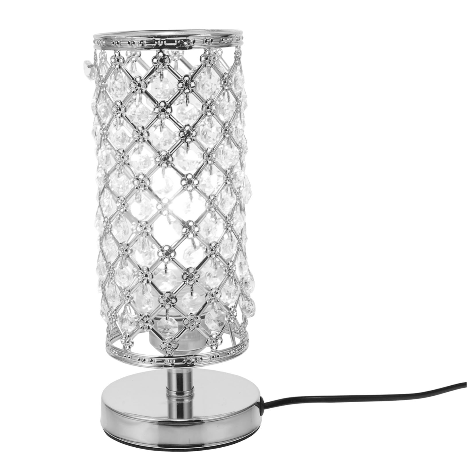 Gatuida Lámpara de Mesa de Cristal Decorativa para Salón con Luz Diseño Simple y Estructura Práctica Lámpara Interior con Interruptor y Enchufe Europeo
