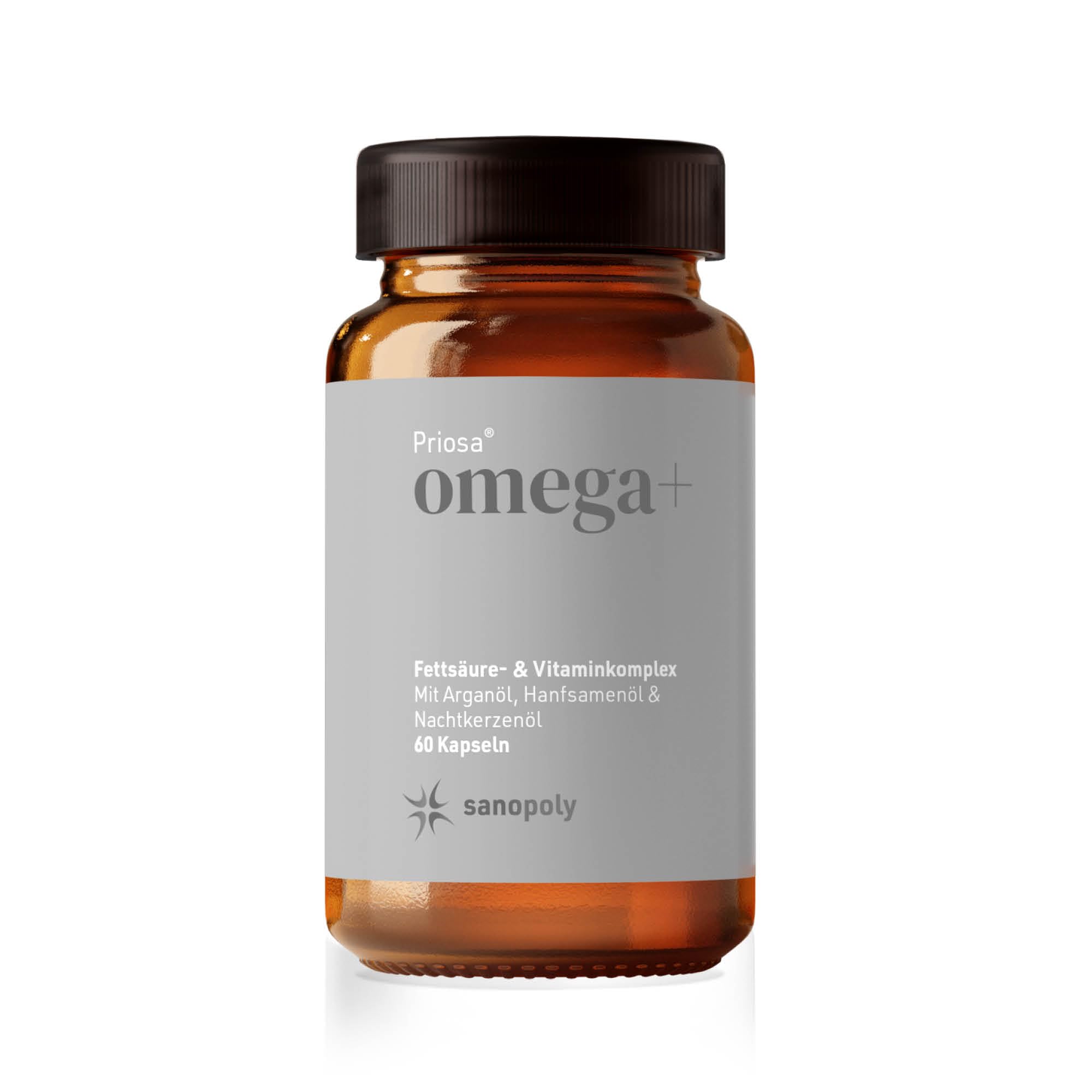 Priosa® omega+ 60 vegane Kapseln I Mit Omega-3 & Omega-6 Fettsäuren, Vitamin A + D + E + K2 & raren Ölen I Wichtige Fettsäuren