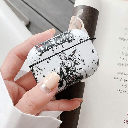Miniatura 8 de Funda protectora para AirPods Pro, creativo y fresco anime héroe tema chino paisaje pintura estilo blanco negro suave silicona TPU cubierta de goma