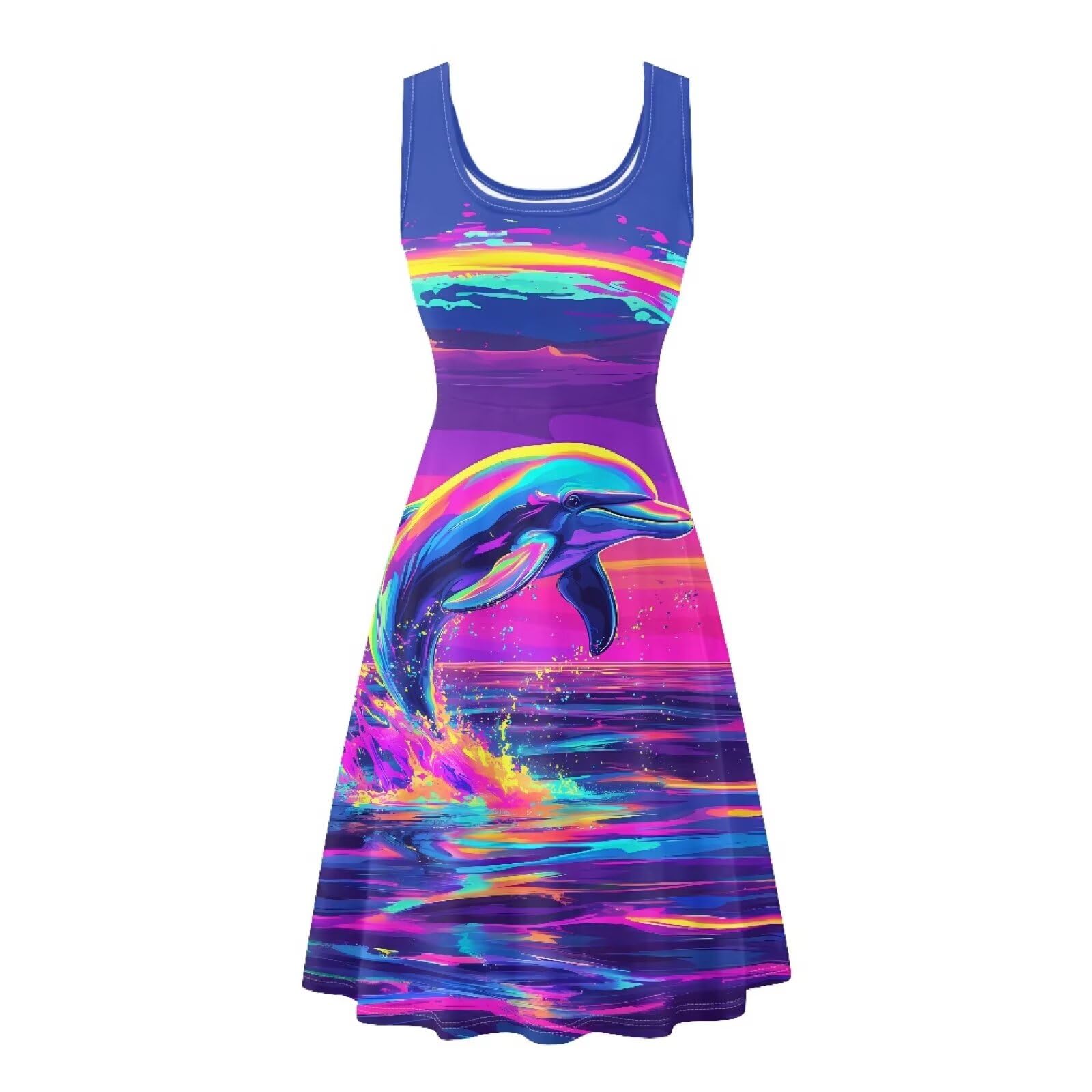Dreaweet Casual Sleeveless Dresses for Women Girls, Round Neck Tank Dresses with Pockets Summer Sundress Size XS-4XL