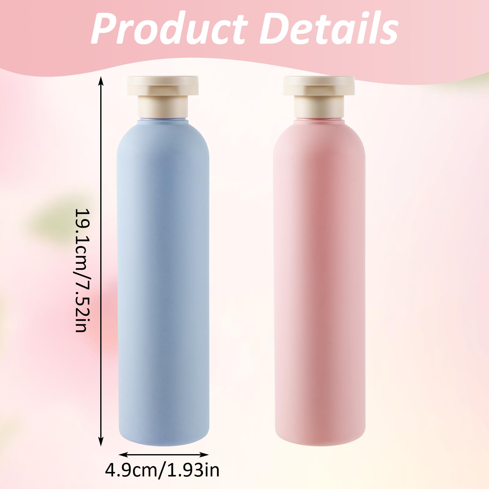 Molain 2-Pack Squeeze Bottles, 260ml Plastic Refillable Travel Containers with Flip Cap, Leak Proof for Shampoo Creams - Image 4