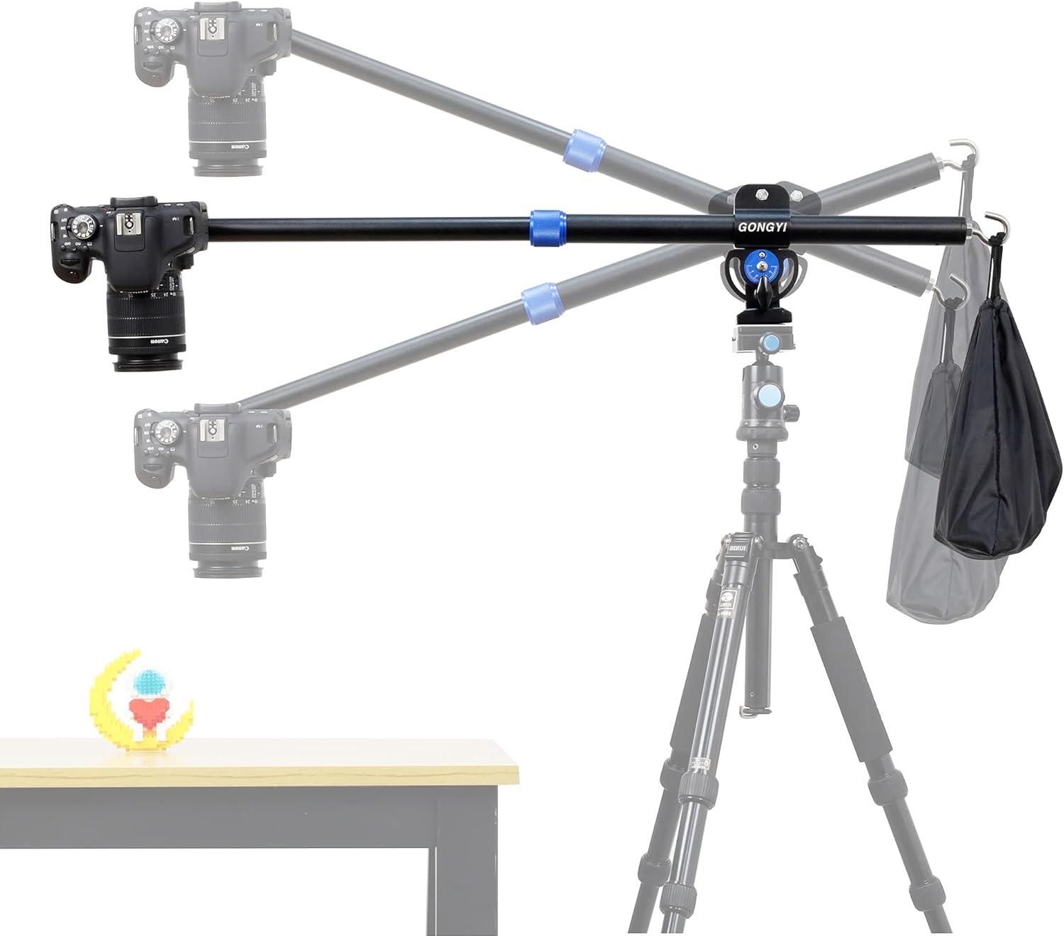 GongYi 1.4ft2.6ft Adjustable Tripod Boom Arm with
