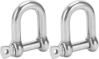 VGEBY D-Shape Shackle, 2pcs M14 Screw Pin Anchor Shackle 304 Stainless Steel Heavy Duty D‑Shape Shackle Compatible for Paracord Bracelets Boating