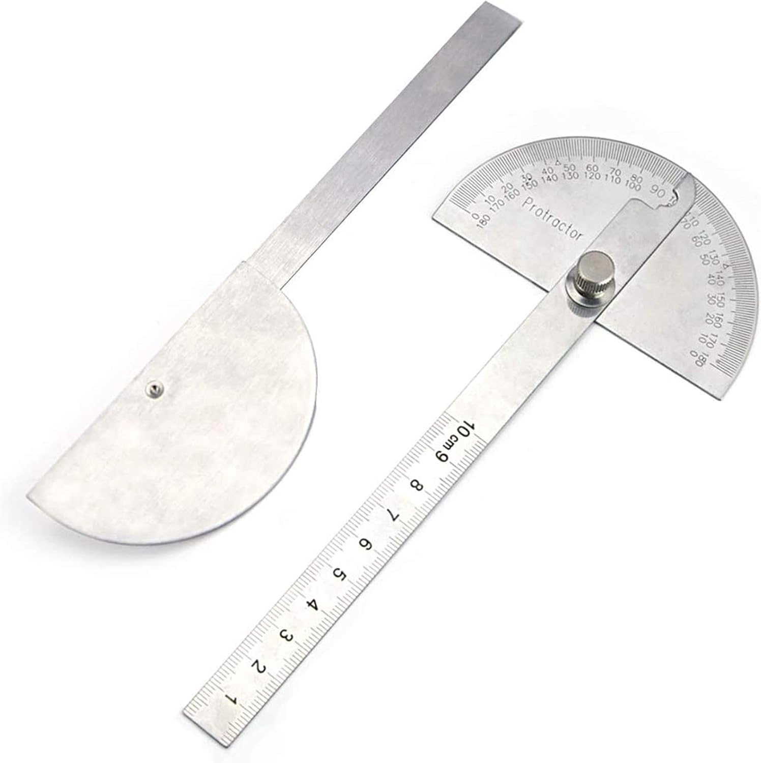 Nortools 0-180° Round Head Protractor - Angle Finder Craftsman Ruler Machinist Tool (Stainless Steel)