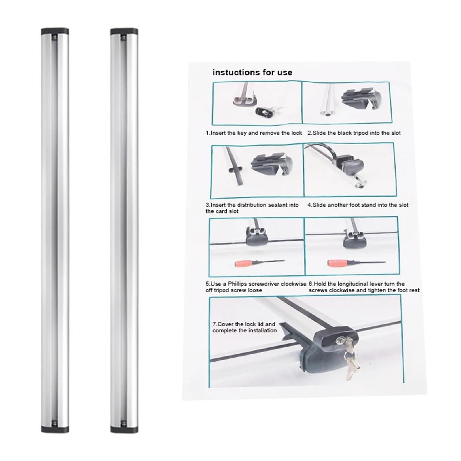 Stały reling dachowy 2 sztuki uniwersalnego wspornika bagażu pasującego do SUV-ów o szerokości 120 cm i 130 cm. Stalowy bagażnik dachowy(2PCS 120cm White)