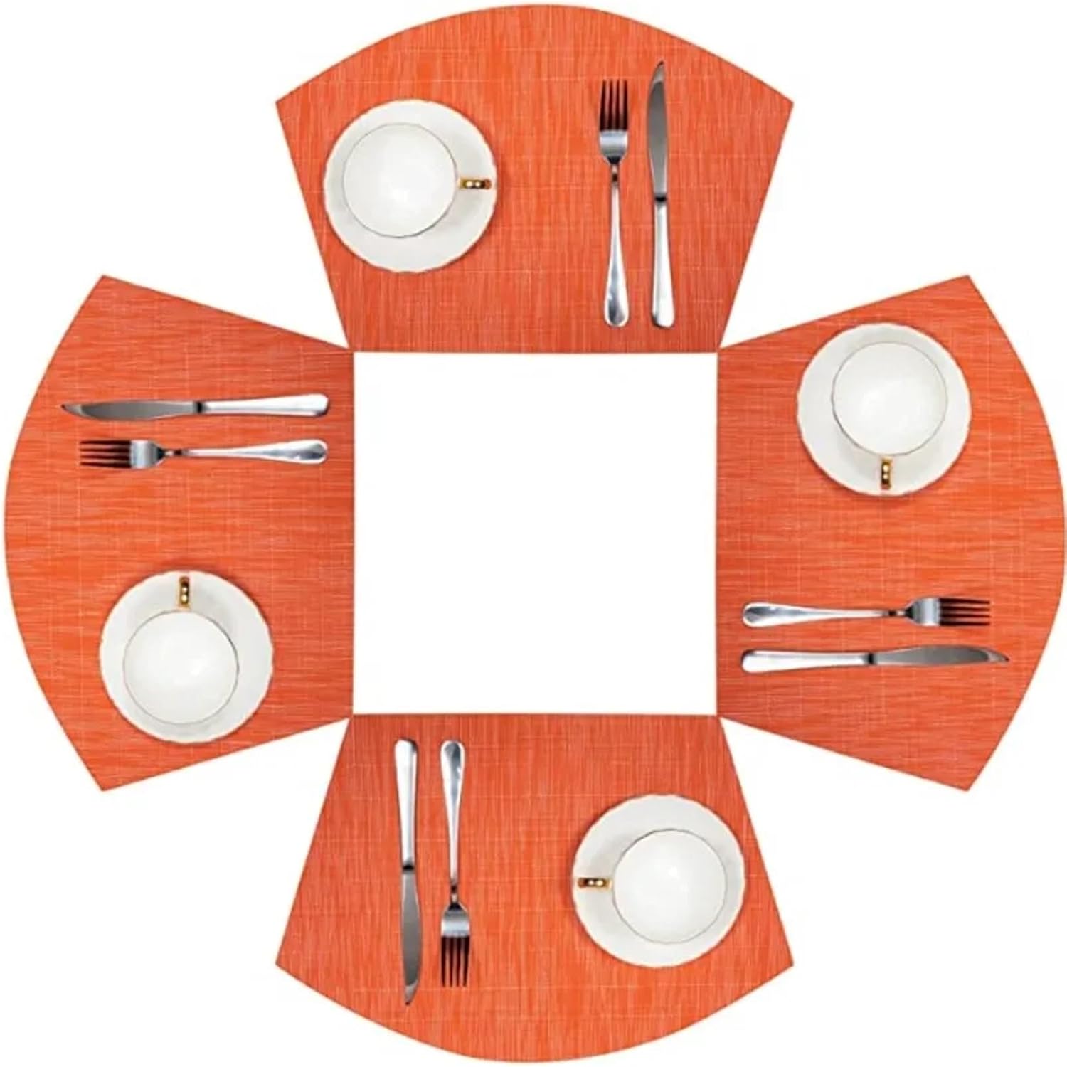 Round Table Placemats Wedge PVC Placemats Heat Outdoor Indoor Table Mats Cafe Pad Food Mat Салфетки Orange(BM Light Blue,30x45cm 1pcs)