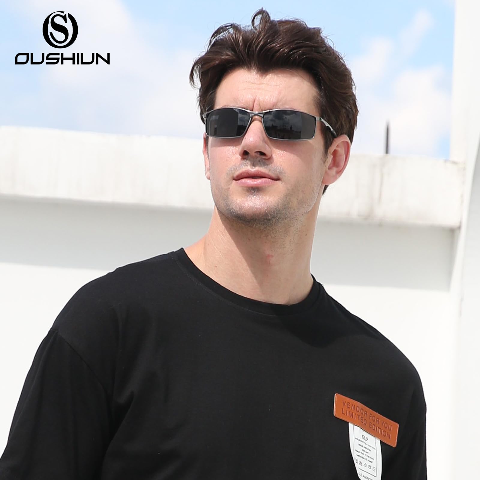 Lunettes de sport polarisées pour homme - Cadre en métal - Protection UV - Conduite - Pêche - Cyclisme - Course - Conducteur