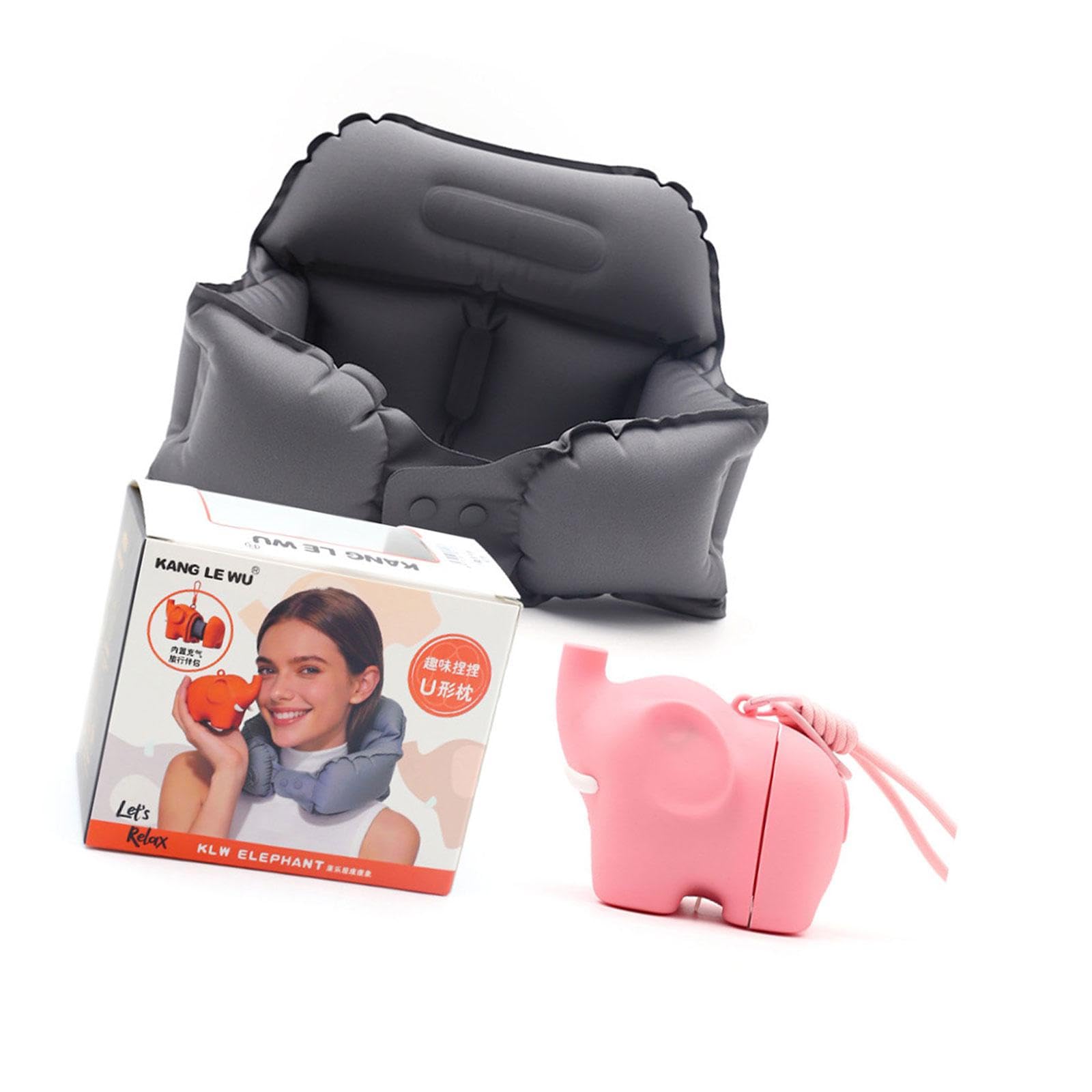 Mekalero Inflatable Travel Neck Pillow U Shape Design with Quick Press Inflation for Airplanes Car Offices Rest U Shape Travel Pillow