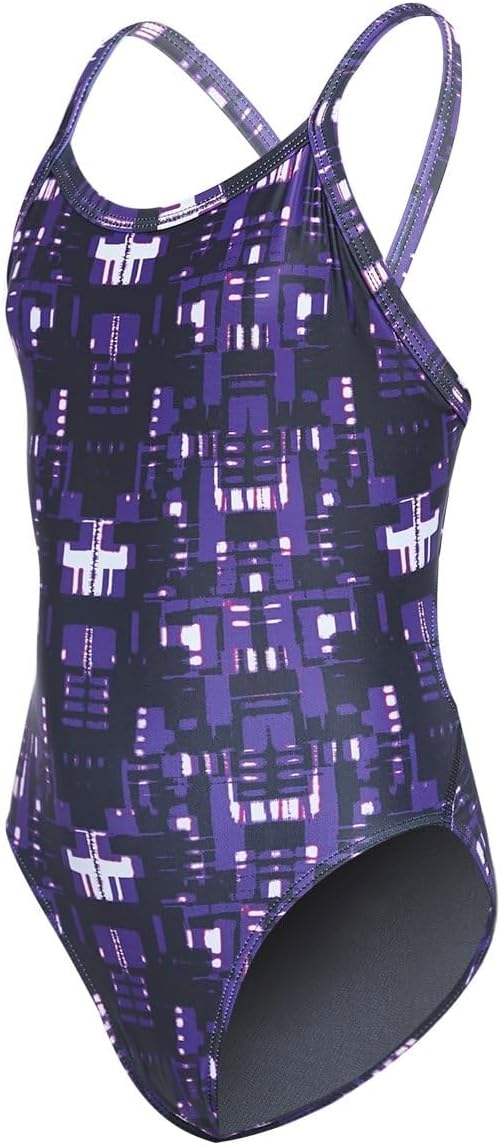 iSwim Thin Strap One Piece Swimsuit Youth Girls' Athletic Training Swimwear, UPF 50+, Quick Dry, Lined, Performance Fit