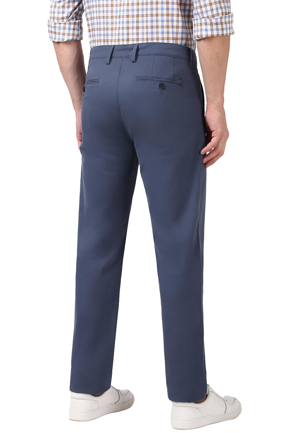 Peter England Men Mid Rise Slim Casual Pants (PCTFSSSBR44099_Blue, 30 - Image 3 thumbnail