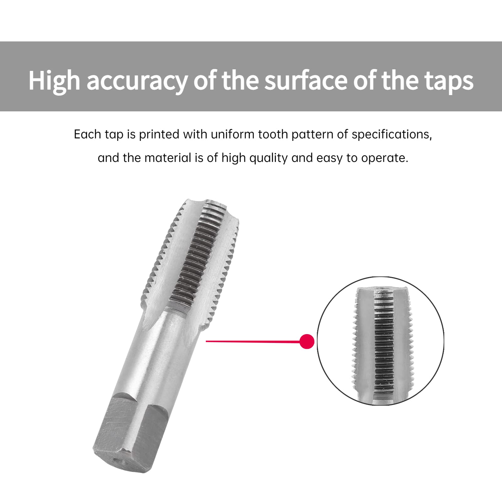Maschio per Filettatura 1/2 Pollice Acciaio Alta Durezza 22mm 81mm per Lavorazione CNC e Riparazione Filetti