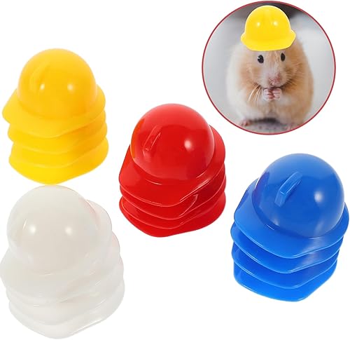 Miniatura 6 de jojofuny Sombrero duro de construcción 40pcs Mini sombrero de construcción plástico mascota miniatura muñeca sombreros