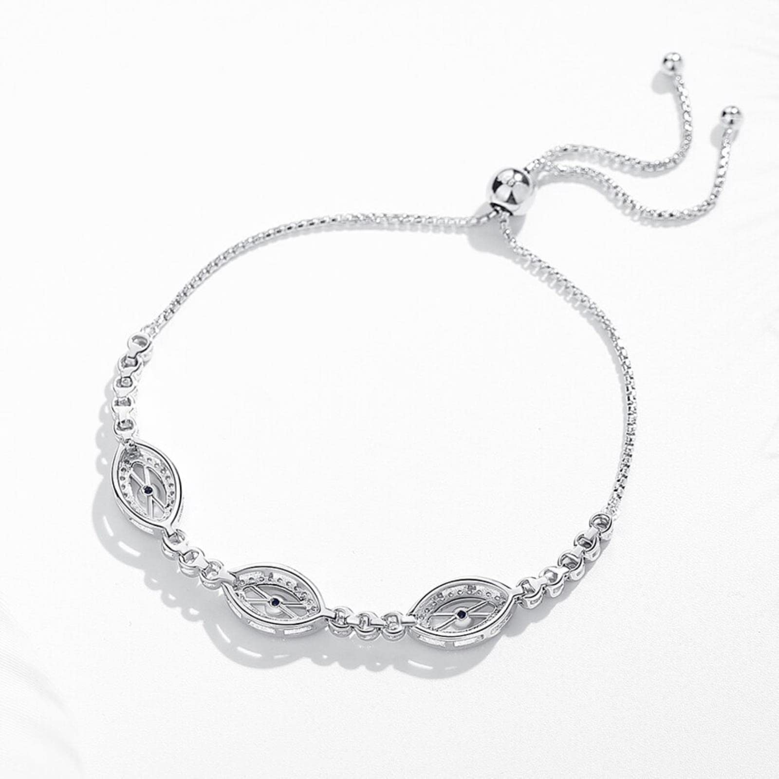 Braccialetto Da Donna Con Occhio Diabolico Lucky Hamsa 925 Gioielli In Argento Sterling Regalo Braccialetto Da Tennis In Cristallo Cz Con Occhi Azzurri Rotondi Di Lusso