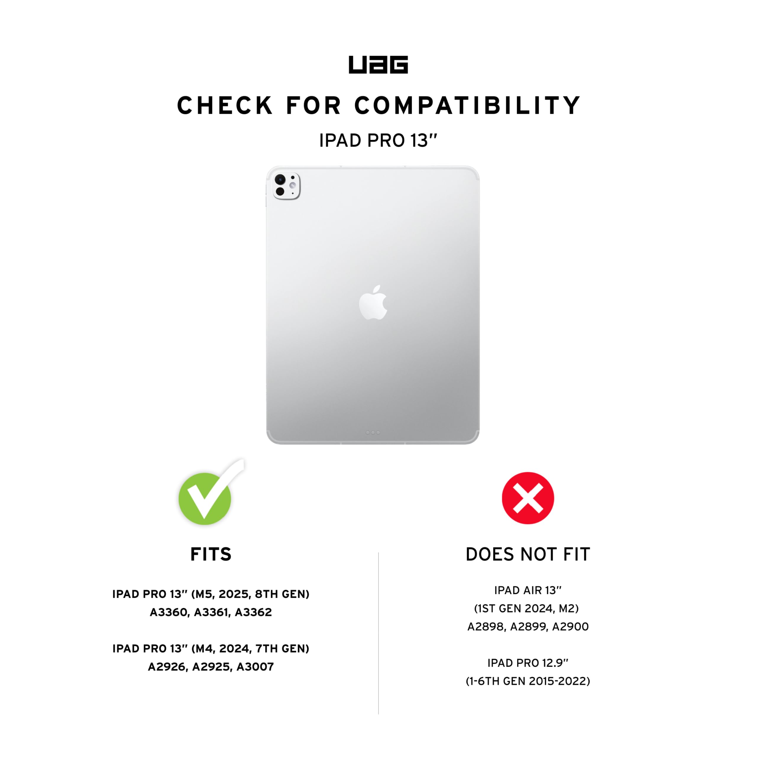 URBAN ARMOR GEAR Vetro Temperato iPad Pro 13 | Vetro temperato doppiamente rinforzato | Perfetta aderenza | Resistente ai graffi | Rivestimento antimpronta