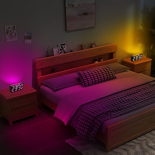 Miniatura 9 de Topski Reloj despertador para personas que duermen con mucha capacidad, reloj despertador vibratorio con agitador de cama, luz nocturna, pantalla
