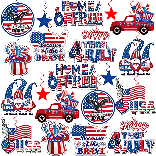 36Pcs 4Th Of July Decorations Hanging Swirls, No-Diy Patriotic Decorations Fourth Of July Party Decorations Hanging Swirls, Independence Day July 4Th Decorations Hanging Swirls #TOP9
