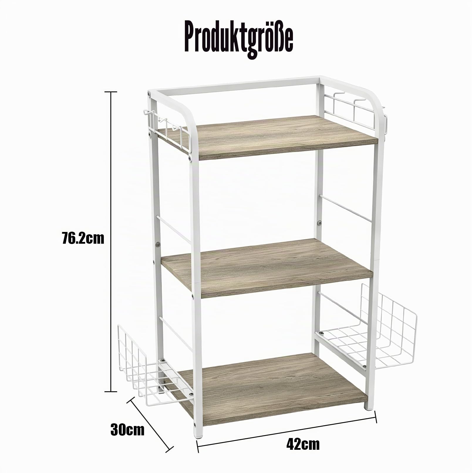3-Stöckiges Handtaschen-Organizer-Regal, Freistehender Bag Storage Halter | Mit Verstellbarem Korb und Seitenhaken, Robuste Aufbewahrung, Für Kleiderschrank, Schlafzimmer, Wohnzimmer, Flur