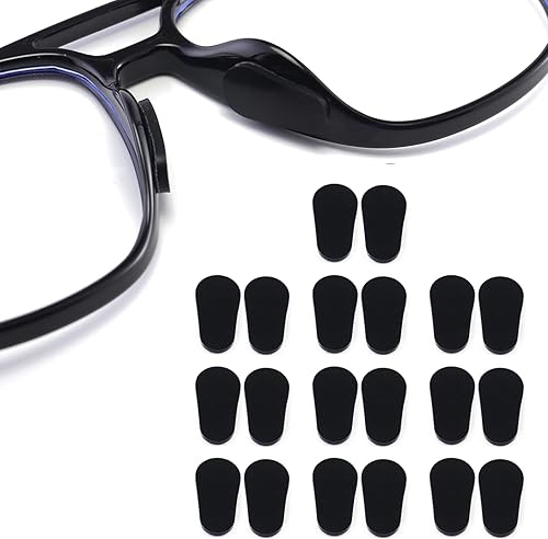 Miniatura 8 de Almohadillas adhesivas para la nariz, 10 pares de almohadillas de silicona antideslizantes para lentes de sol, transparentes, 0.039 pulgadas