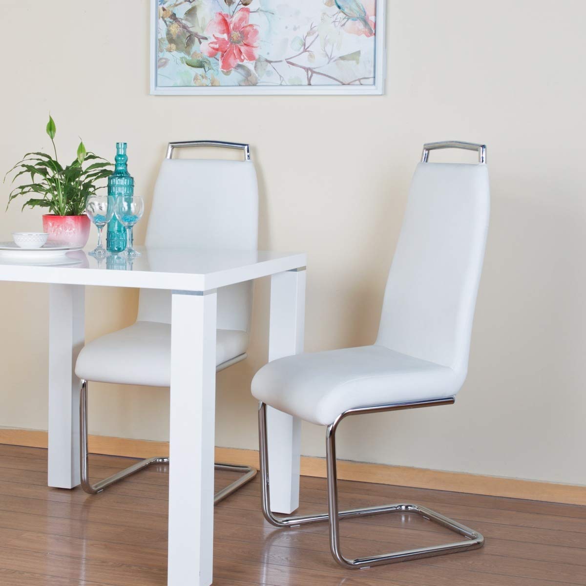 Home Centre Alaska Set of 2 Faux Leather Dining Chairs - White