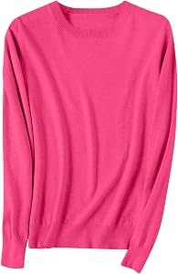Cashmere Sweaters for Women 2024 Long Sleeve Crew Neck Soft Warm Cozy Pullover Wool Knit Jumpers Sweater