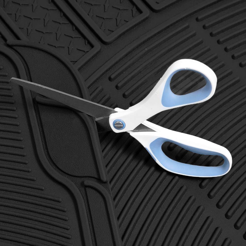 BDK 3-Piece Universal Front Rear Rubber Floor Mats Heavy Duty Universal Fit Liners for Cars SUVs Trucks Vans — view 4