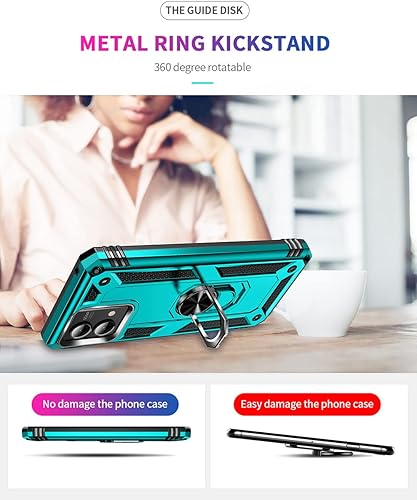 Miniatura 3 de Androgate Funda para Moto G Stylus 5G 2023 con protector de pantalla HD, anillo de metal de grado militar a prueba de caídas de 15 pies, a prueba de