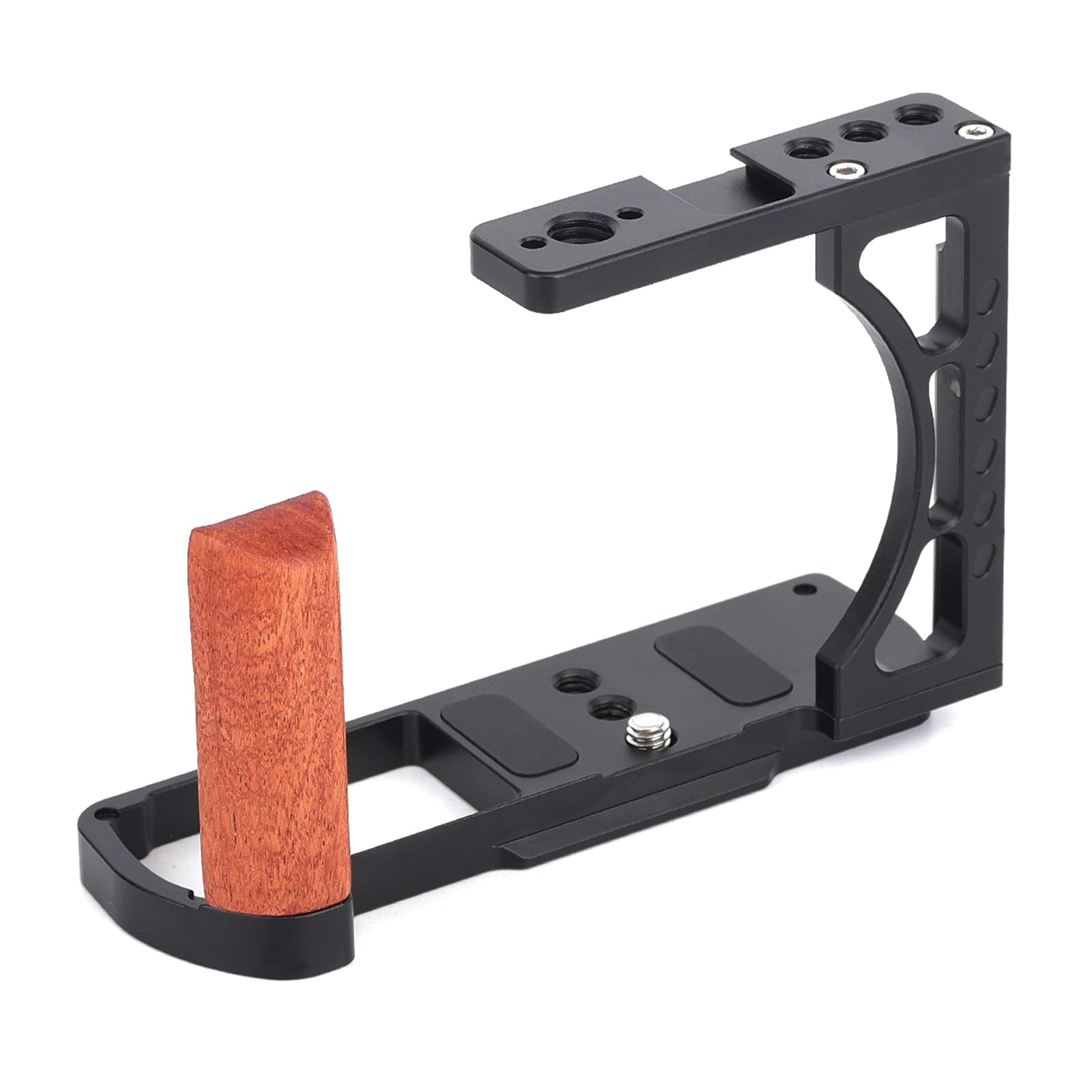 Cage pour appareil photo Panasonic Lumix S9, cadre en métal avec poignée latérale, griffe froide et trous de vis de 6,35 mm, plaque de dégagement rapide Arca-Swiss intégrée (noir, cage à lapin