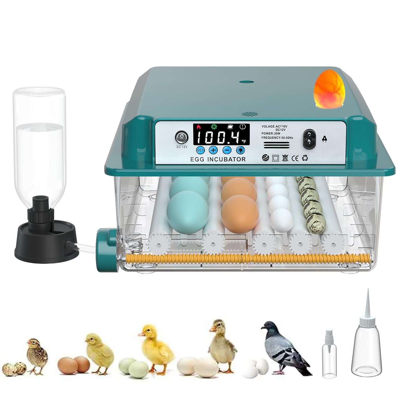 Incubators for Hatching Eggs, 12-16 Eggs Incubator with Automatic Egg Turning and Automatic Humidification, Incubator for Chicken Eggs, Quail Eggs