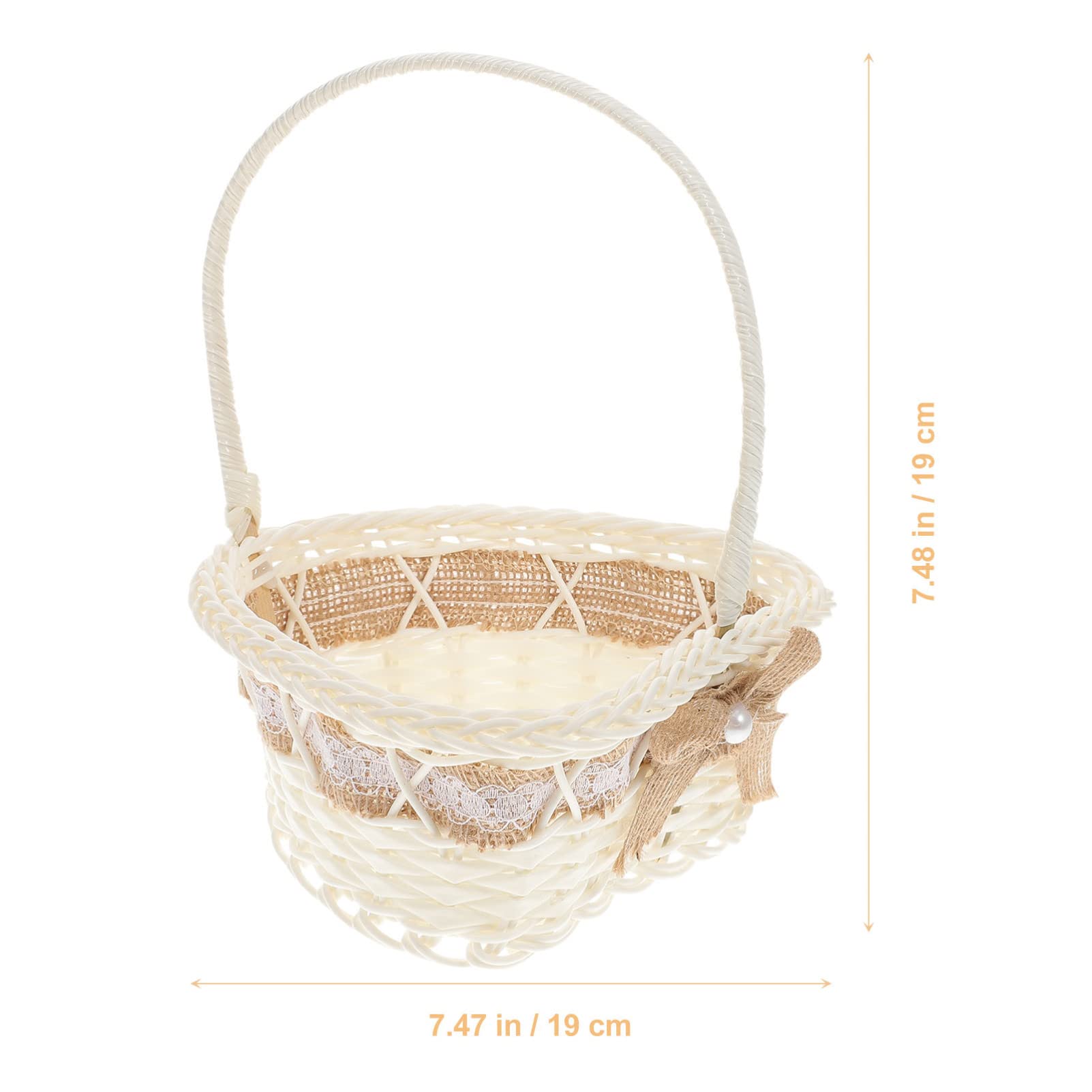 VALICLUD Heart Shape Wedding Basket Petal Storage Basket with Handle for Flower for Weddings Birthdays and Party Decorations