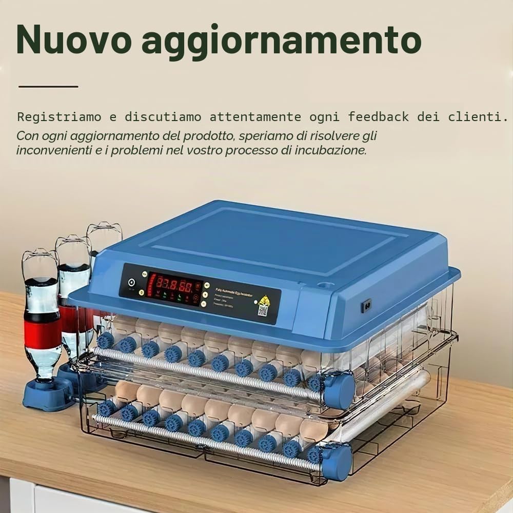 Incubatrice completamente automatica, incubatrice per 15-48 uova con rotazione automatica delle uova e umidificazione automatica, incubatrice con indicatore di umidità per polli, anatre, oche e