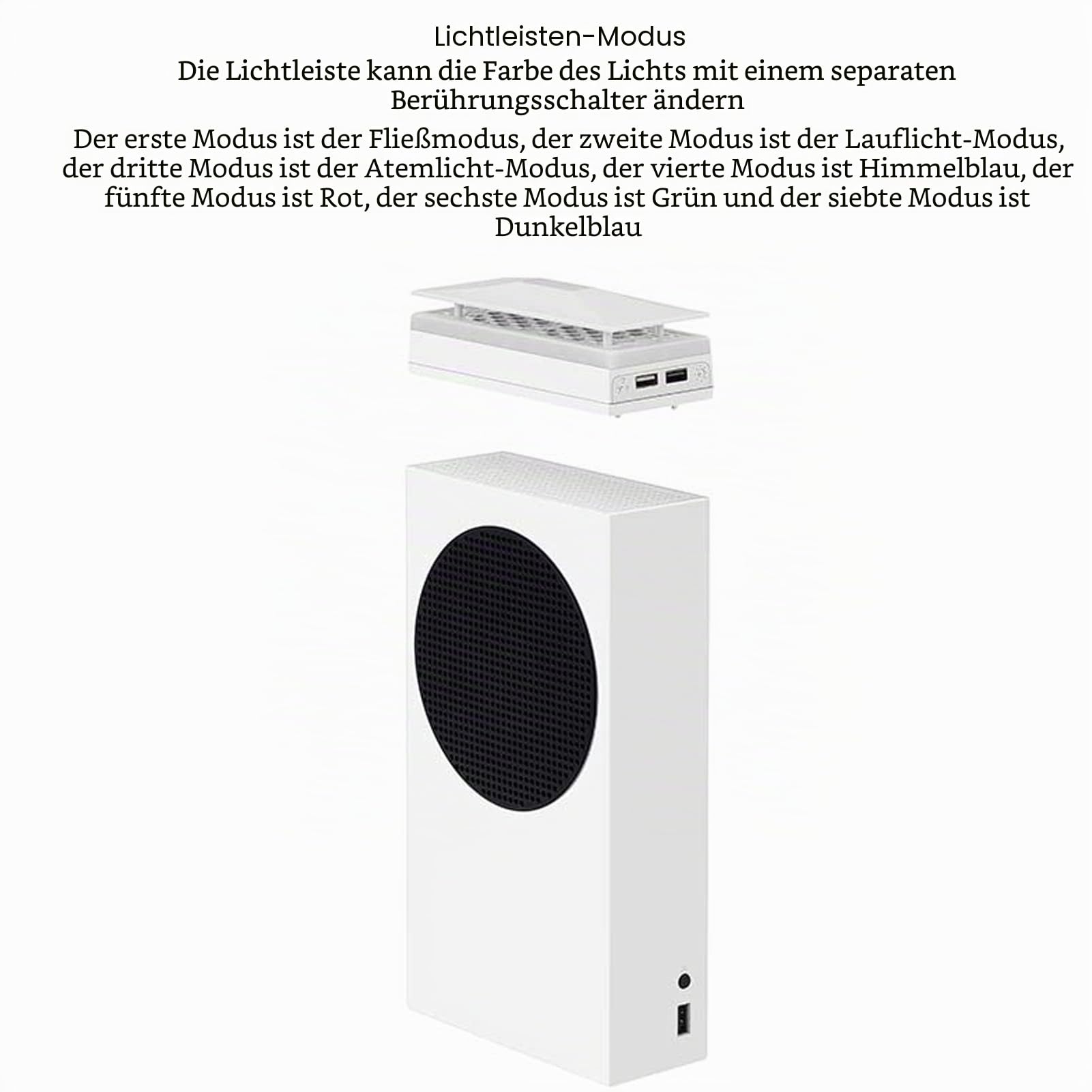 Lüfter für Series S, 4500 U/min, Zwei Leise Hochgeschwindigkeitslüfter mit RGB-Lichtstreifen, Staubdichter, Farbenfroher Konsolenlüfter