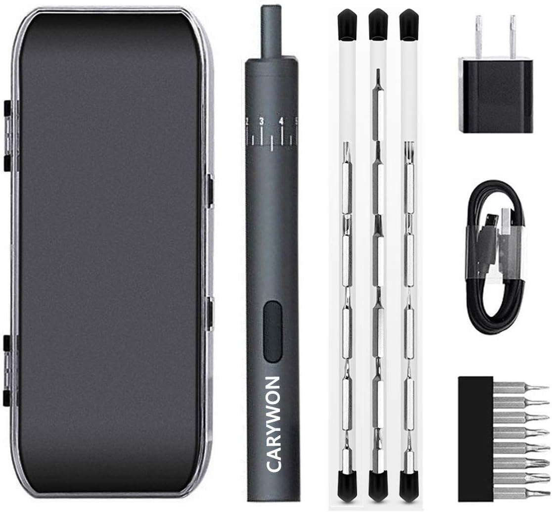 Power Screwdrivers Set, Adjustable Torque Cordless Electric Screwdriver, Rechargeable Electric Precision Screwdriver Set with 24 Magnetic Bits for Phone Camera Computer Tablet Laptop Repair