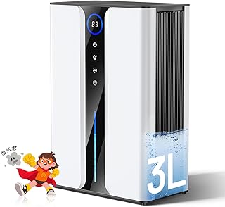 【Amazon.co.jp限定】除湿機 小型 大容量3L 2L/日【睡眠モード&ハイブリッド式＆20-28畳】除湿器 強力除湿 衣類乾燥 タイマー付き 満水自動OFF 5色ライト 集塵フィルター 部屋干し エアフィルター 湿気取り カビ対策 梅雨対策 コンパクト 静音 省エネ 節電 リビング/寝室/脱衣所/台所/押入れ/トイレ/クローゼット ハイブリッド式 取扱説明書 PSE認証済