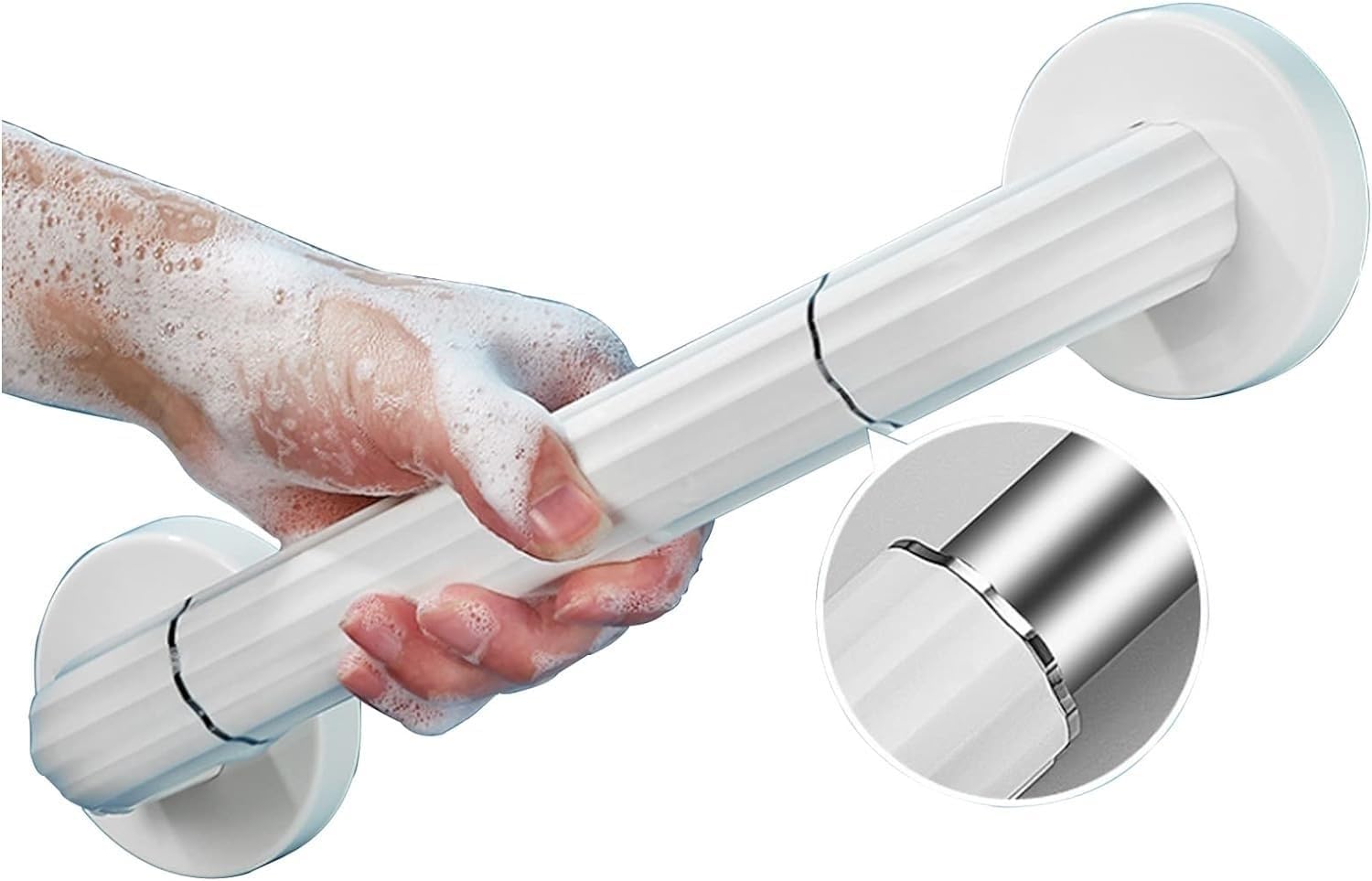 FKXSXAZ Stainless Steel Shower Grab Bar, Toilet Safety Rail For Wall, Bathroom Textured Grip Handrail Support Handicap Elderly Injury Balance Assist Handles (38CM)(38CM)