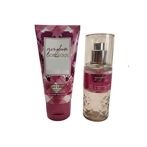 Juego de 2 piezas de mini monedero de viaje para baño y cuerpo, fragancia fina de 2.5 onzas líquidas y crema corporal de 2.5 onzas, juego de regalo